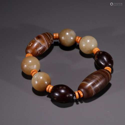 Hetian jade agate beads collocation hand stringSpecification...