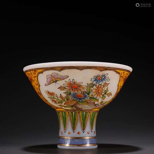 Feeder, colored enamel recent footed cupSpecification: high ...