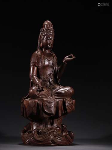 Aloes, carved guanyin statuesSpecification: high 40.5 18.5 1...