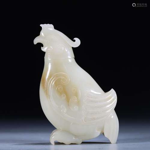 Cheng: hetian jade magpie water12.3 cm high. 7 cm wide. 3.7 ...