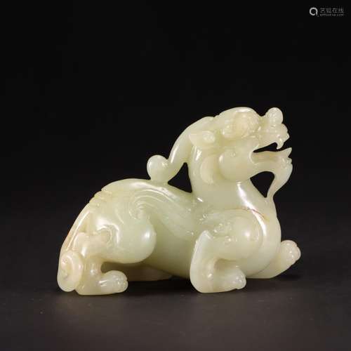 : hetian jade the mythical wild animal furnishing articlesSi...