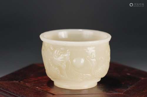 : hetian jade cup "in extremely good fortune"Diame...