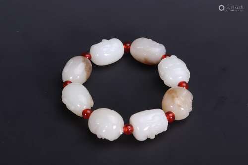 String: hetian jade handChild diameter 1.9 cm * 1.5 cm weigh...