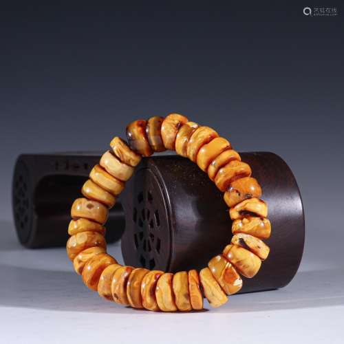 Natural old wax cakes bead stringSpecification: bead diamete...