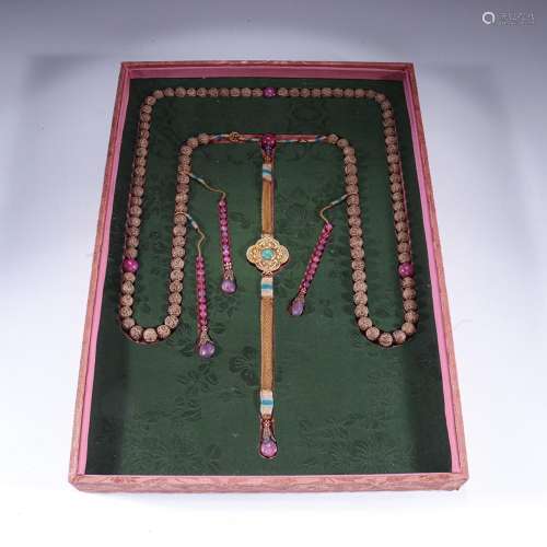 Rare old Chen xiang group long-lived grain court beadsSpecif...