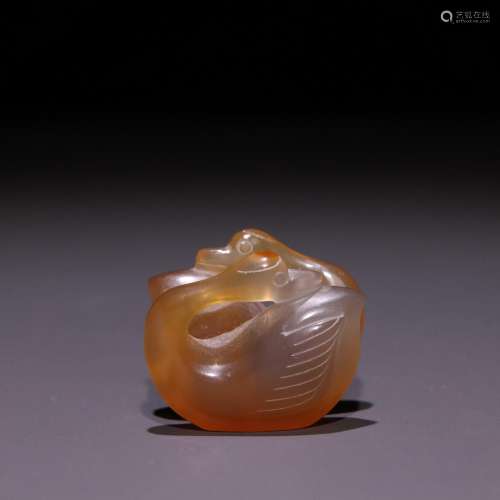 Old agate pendant double gooseSpecification: high 2.3 cm wid...