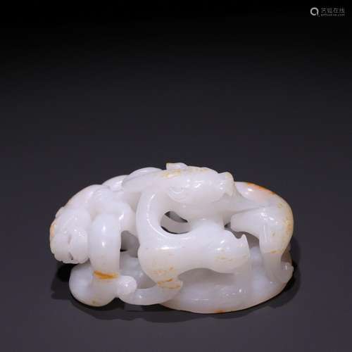 Hetian jade seed makings dragon carvings.Specification: high...