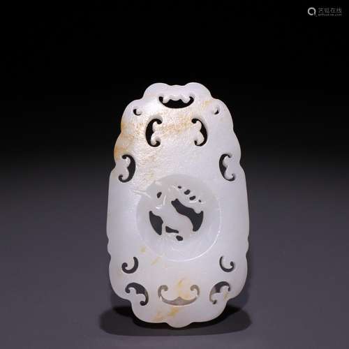 Hetian jade seed makings carve deer lines page.Specification...