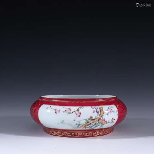Red glaze colour window pastel flowers linesSpecification: h...