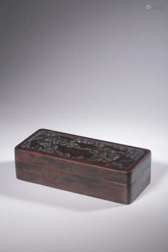 Boxwood carving bang spittor play four boxSize: 4.4 cm high,...