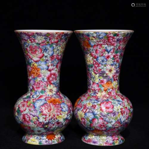 Pastel flower flower vase with, high 14 diameter of 7.6,