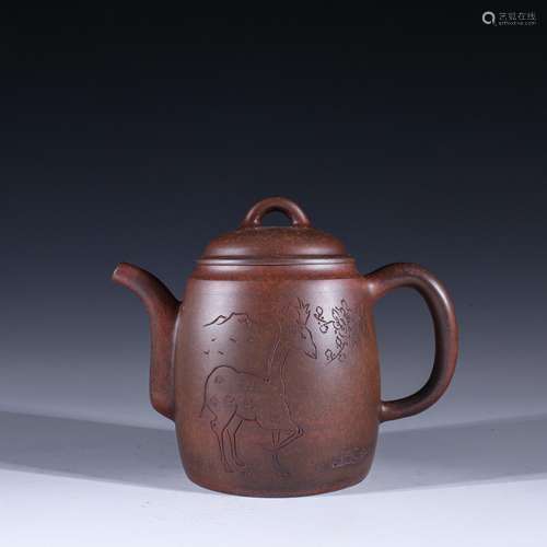 Pine maintain burn fu lu wen teapotSpecification: 14 cm high...