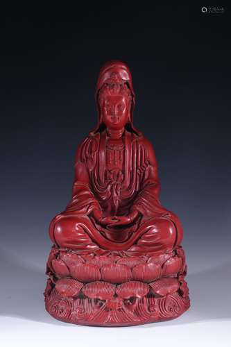 Lotus guanyin statues carved lacquerware lacquerSpecificatio...