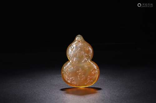 Good luck in old Tibet: agate gourds ging palinSize: 7.1 cm ...