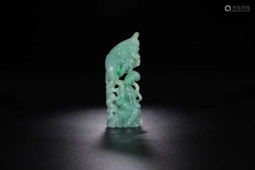 jade hollow-out the phoenix furnishing articlesSize: 9.6 cm ...