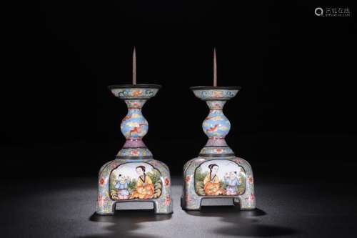 Paragraph:emperor· stories of colored enamel candlestick a p...