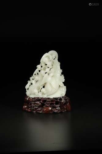 Foreign excge earning, hotan white jade double furnishing ar...