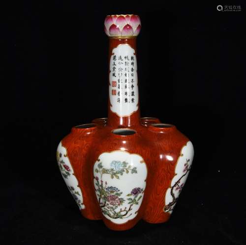 More than wood grain glaze enamel floral print bottle, 24 x ...