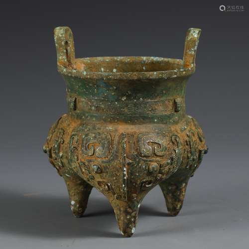 Copper, beast WenXiangLuSize, 16.8 diameter 13 cm high weigh...