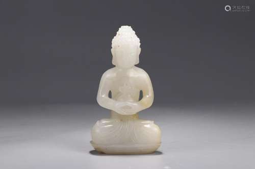 That hotan white jade medicine guru Buddha BuddhaLong 5 ㎝, w...