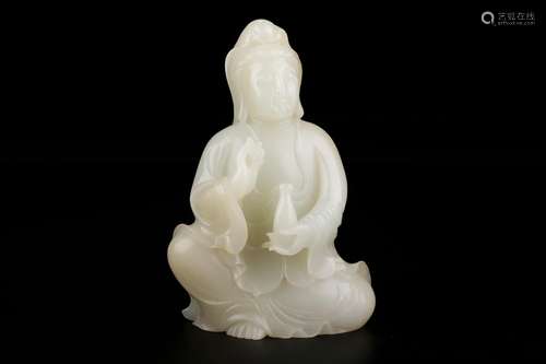 Net, hotan jade bottle guanyin caveSize: 10 * 4.5 * 15 cm we...