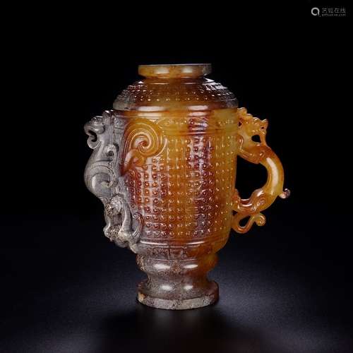 And Tian Shan cup cup, the jade oil moisten, carved exquisit...