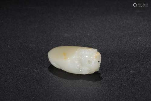 Night: hetian jade seed material, the dragon turtle carved p...