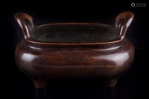 Ears copper incense burnerSpecification: 23 * 16 * 13 cm wei...