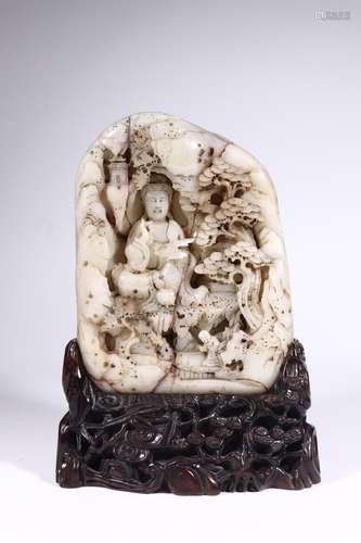 : hetian jade boy worship goddess of mercy dashanzi furnishi...