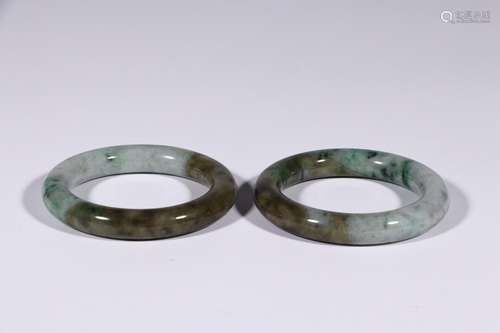 : a pair of jade braceletSize: foreign economic 7.9 cm inner...