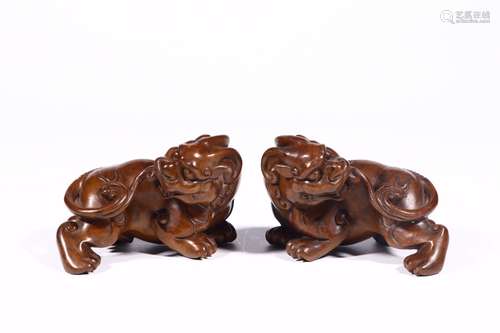 Yellow Yang Mushuang lion furnishing articlesSize: 10.4 cm w...