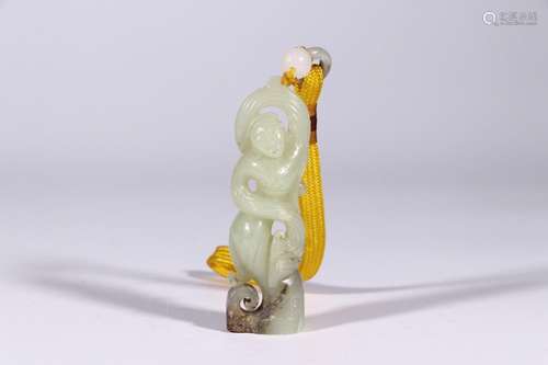 : hetian jade belt WuRen pageSize: 2.7 cm wide and 1.8 cm hi...