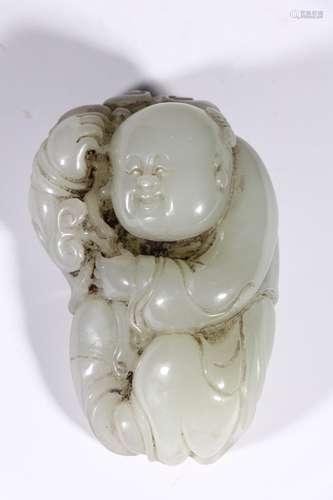 : put a hetian jade ruyi ladSize: 8.1 cm wide and 5.4 cm hig...