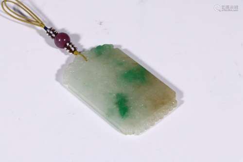 Jade: old pit verse listedSize: 6.1 cm wide and 3.7 cm thick...