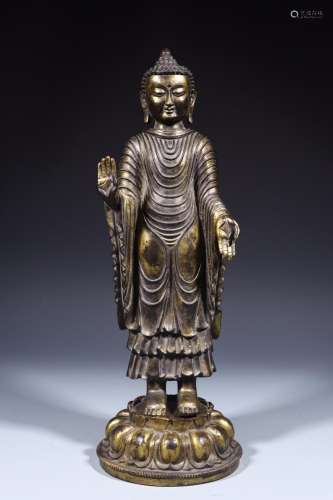 : copper and gold swat stands resemble sakyamuni BuddhaSize:...