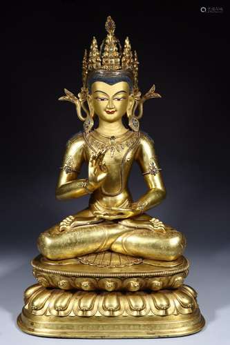 : copper and gold tara's statueSize: 42.5 cm wide 31 cm ...