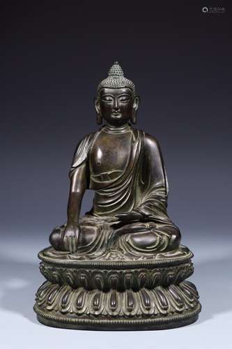 : copper shakyamuni Buddha statueSize: 16 cm high 31 cm long...