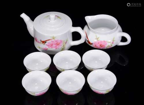 Cultural revolution MAO porcelain grain tea set of clubs and...