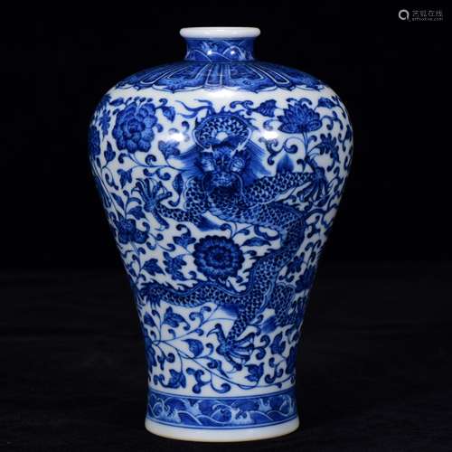 In blue and white tie up lotus flower grain mei bottles of 1...