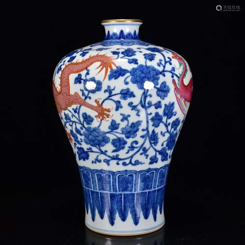 Blue and white add longfeng grain mei bottles of 35 years * ...