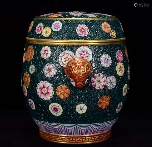 In enamel paint ball pattern drum jar of 16 * 16 m