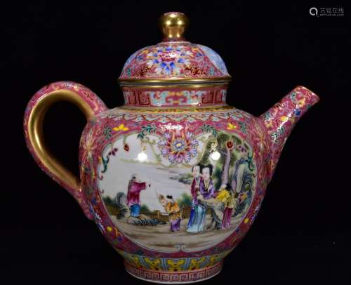 In colored enamel gold pot of 30 * 34 m people