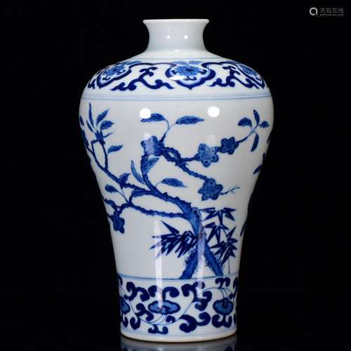 In blue and white plum blossom plum bottle 25 * 15 m