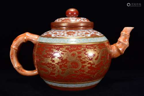 Ruby red in colour dragon pot of 26 * 43 m