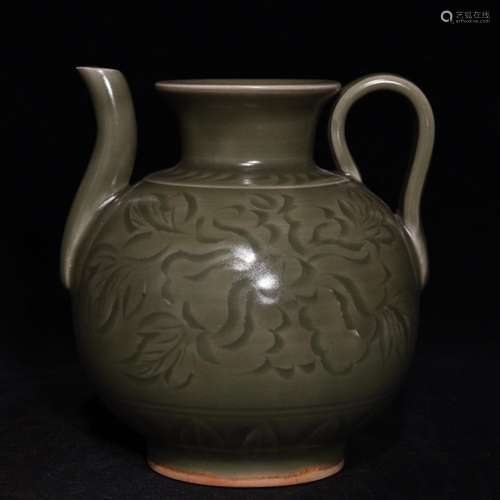 The kiln carved flower grain ewer 14 x13