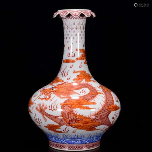 The colour flower bottle mouth 33 years alum red dragon grai...