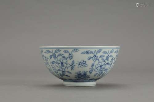 , "big chenghua" blue and white flower bowls bound...