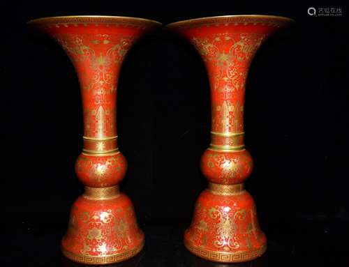 Alum in red colour flower vase with 39 * 22 m