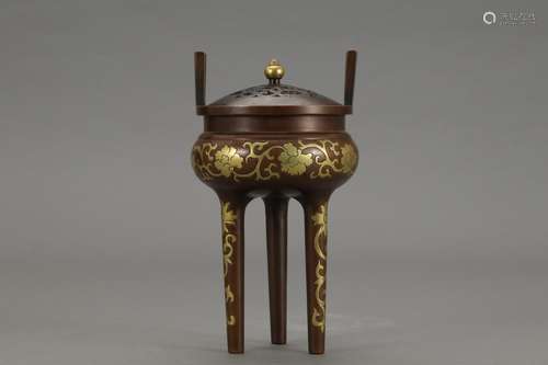 , "" copper gold gilding aroma stove with three le...