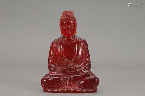 , red feeder Buddha statueSize 17 bottom diameter 12 highAs ...